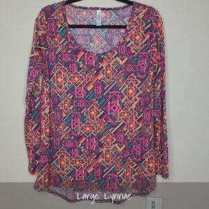 LuLaRoe Lynnae Large Solid Long Sleeve Tee NWT
